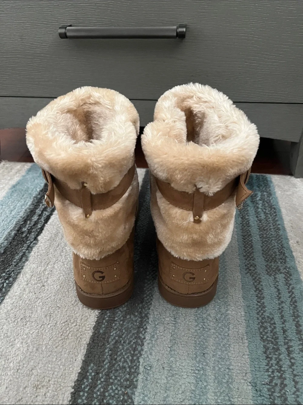 Women’s Faux Fur Fold-Over Winter Boots - Brown